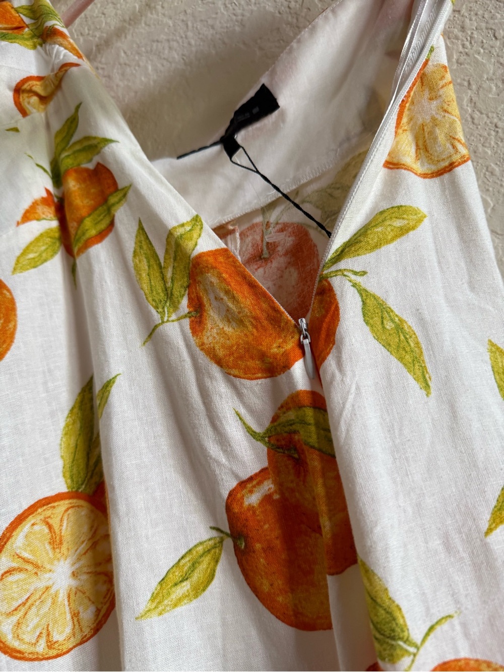 Zara Citrus Print Halter Maxi Dress NWT - Size Small - Picture 7 of 8